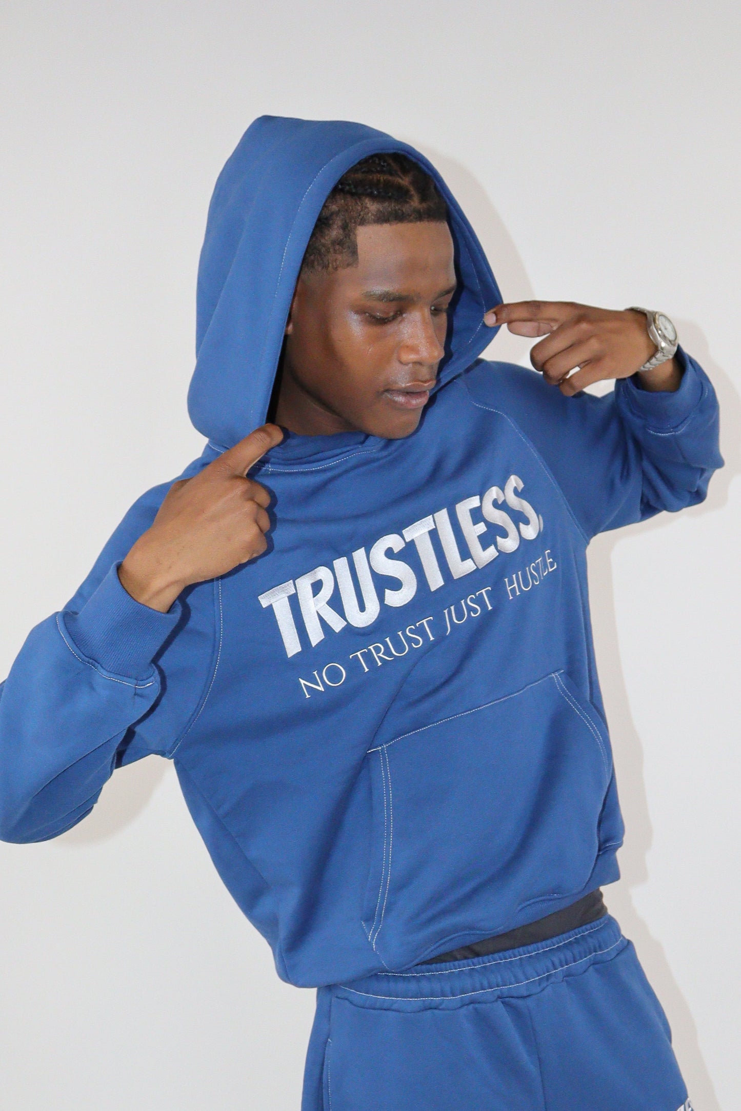 TRUSTLESS NAVY BLUE HOODIE