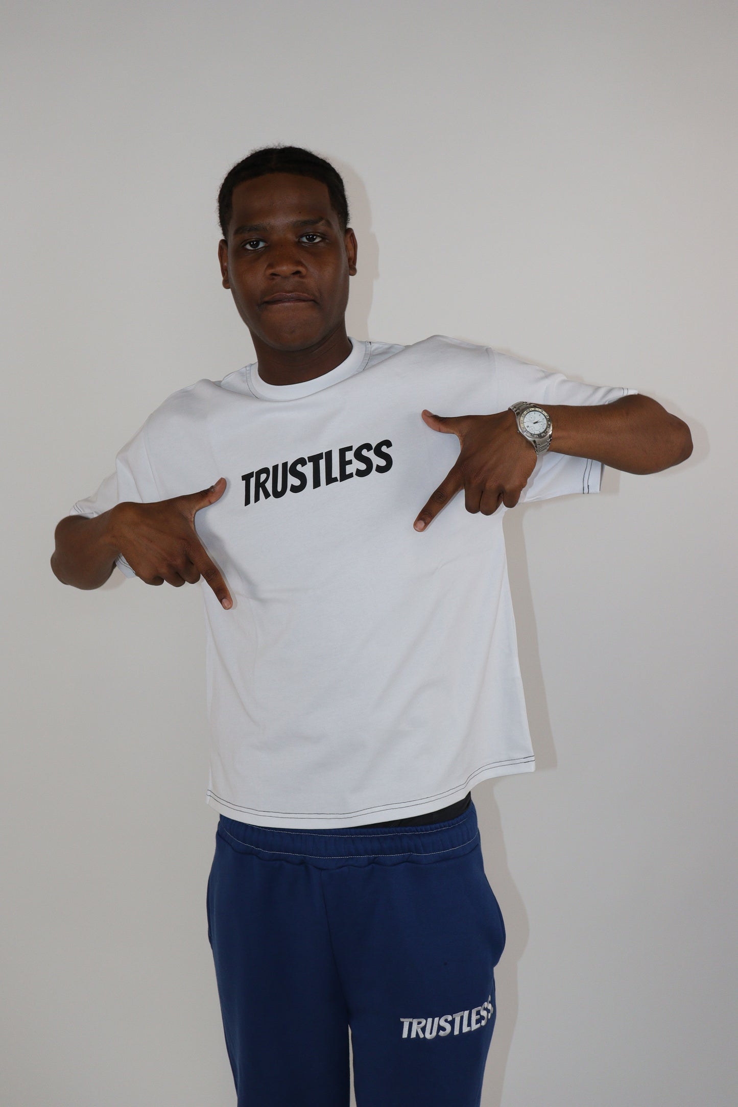 NO TRUST JUST HUSTLE WHITE T-SHIRT