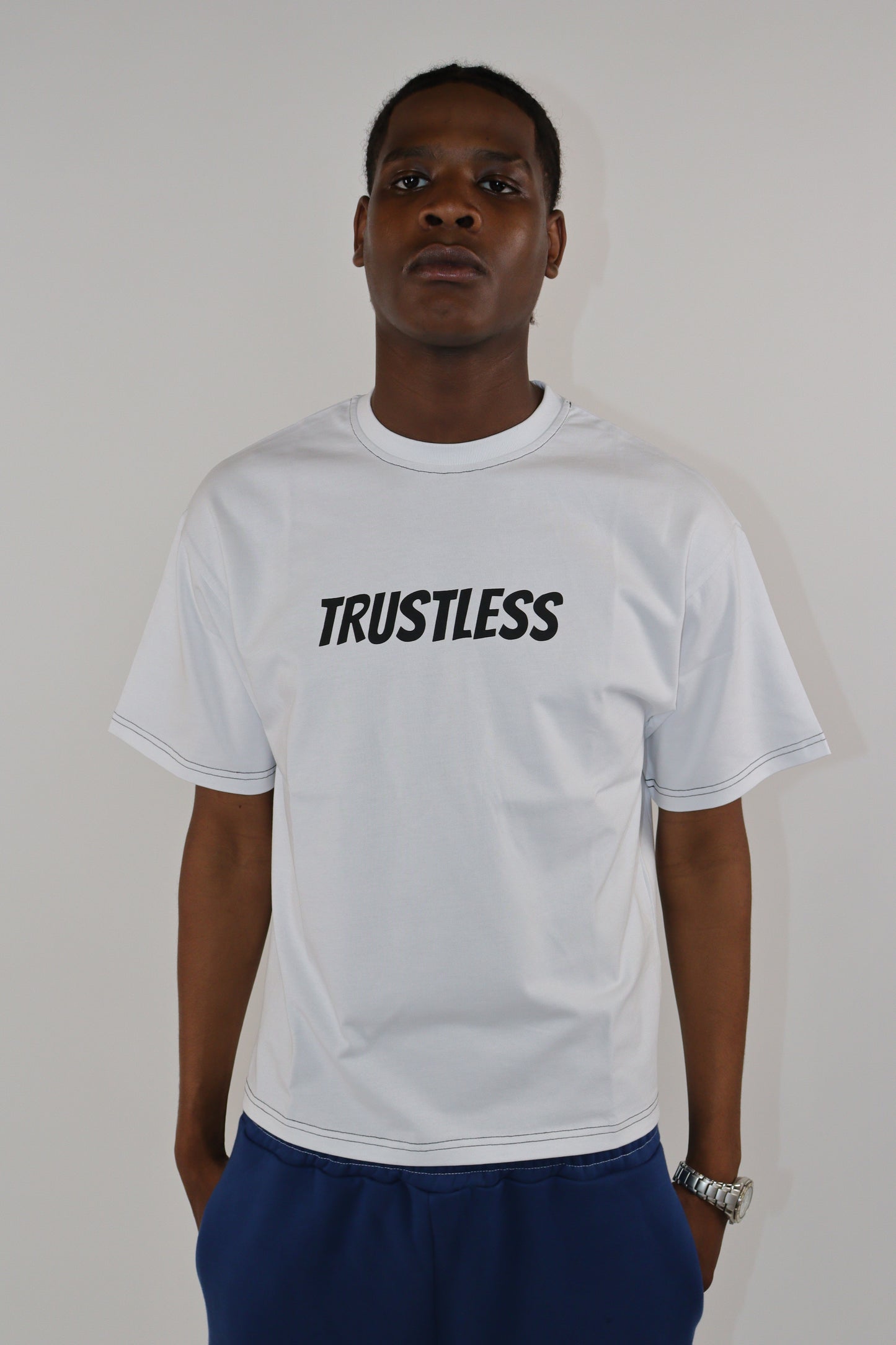 NO TRUST JUST HUSTLE WHITE T-SHIRT